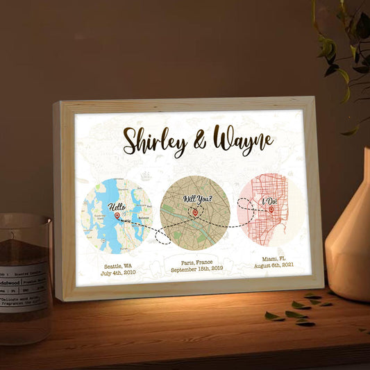 Hello Will You I Do - Personalized Husband And Wife Light Photo Frame