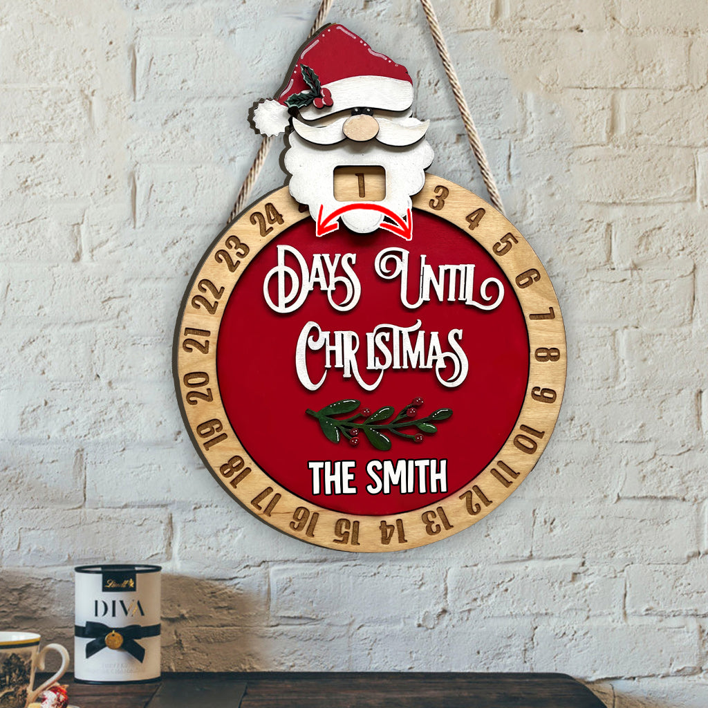 Tage bis Weihnachten – Personalisiertes Holzschild mit Countdown für die ganze Familie (1 Tag)