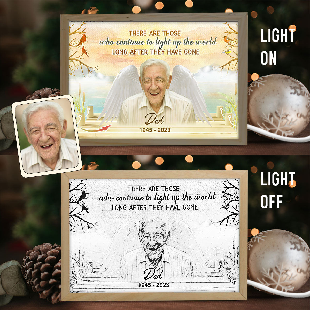 Light Up The World - Memorial gift for loss of - Personalized Light Photo Frame