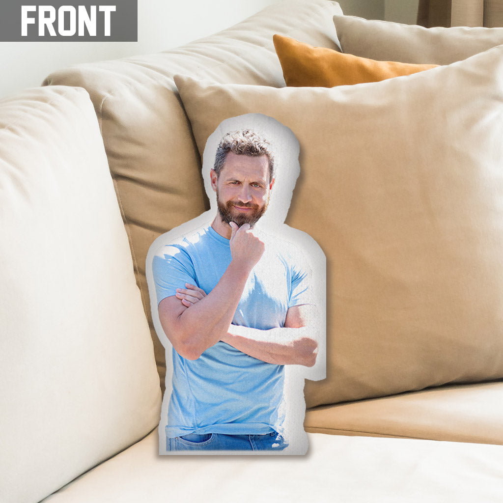 Personalisiertes Kissen in Onkelform mit Fotomotiv