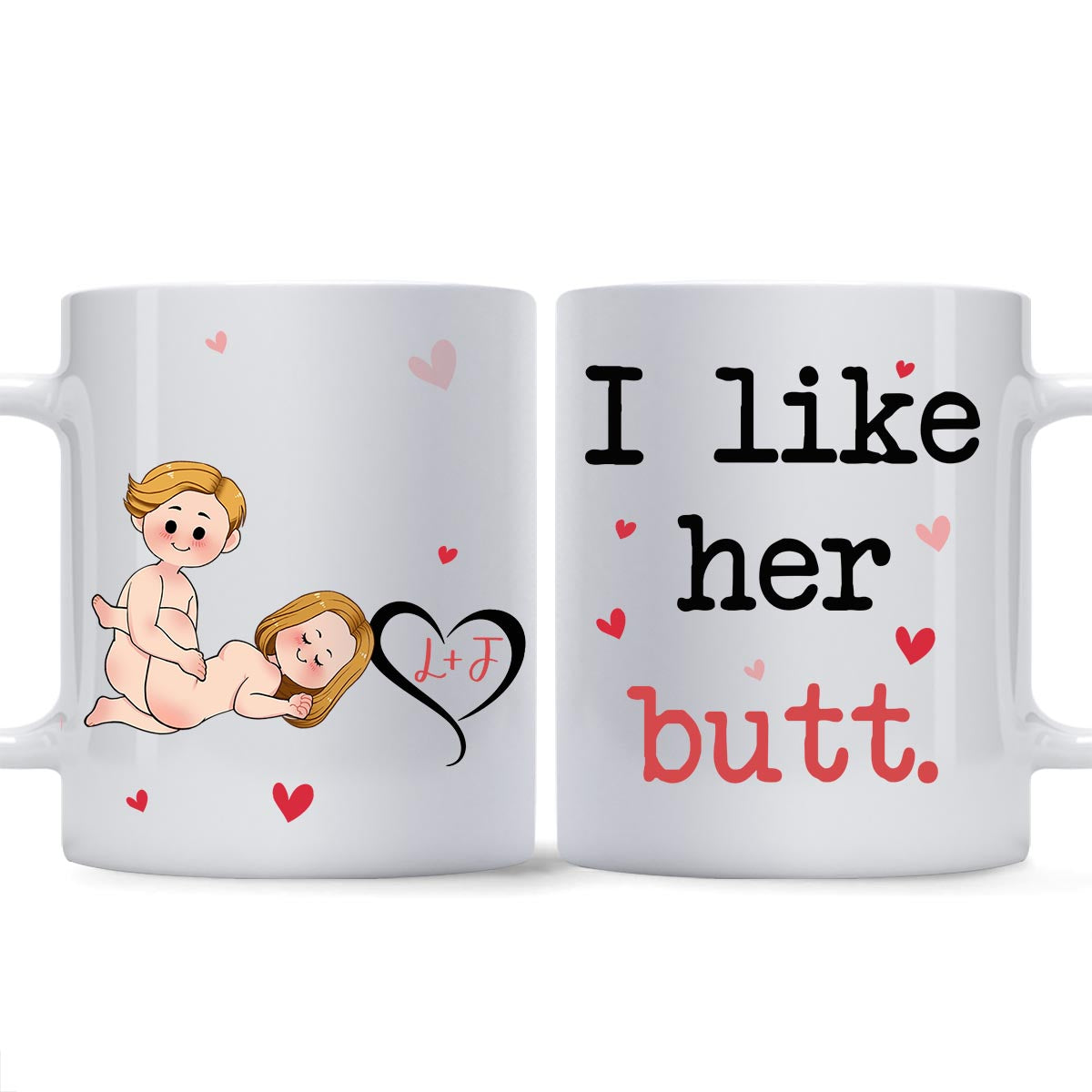 I Like His Beard I Like Her Butt - Personalized Couple Mug