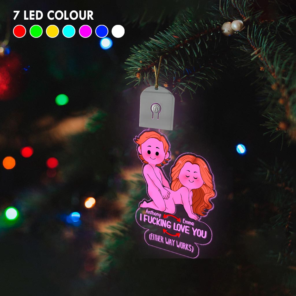 I Love You - Personalized Couple Shaped Led Acrylic Ornament