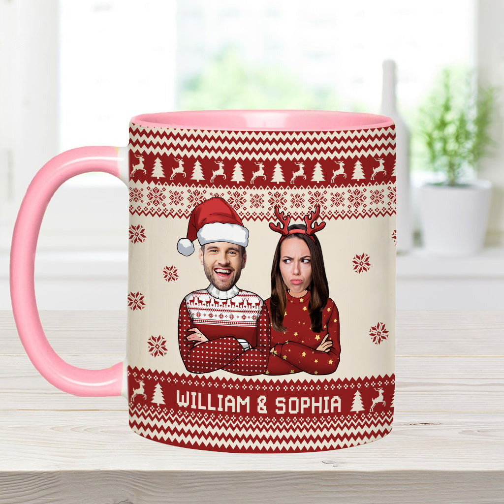 Raising My Husband Is Exhausting - Personalized Husband And Wife Accent Mug