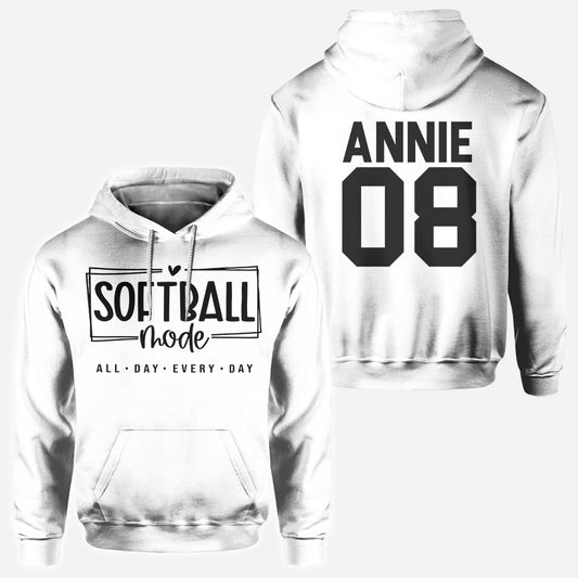 Softball-Modus den ganzen Tag - Personalisiertes Softball-Shirt