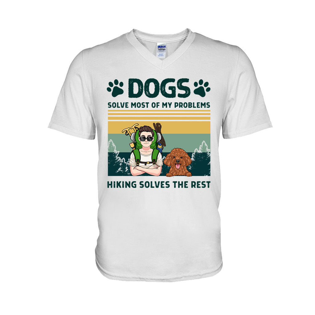 Hunde und Wandern lösen meine Probleme – personalisiertes Wander-T-Shirt & Hoodie