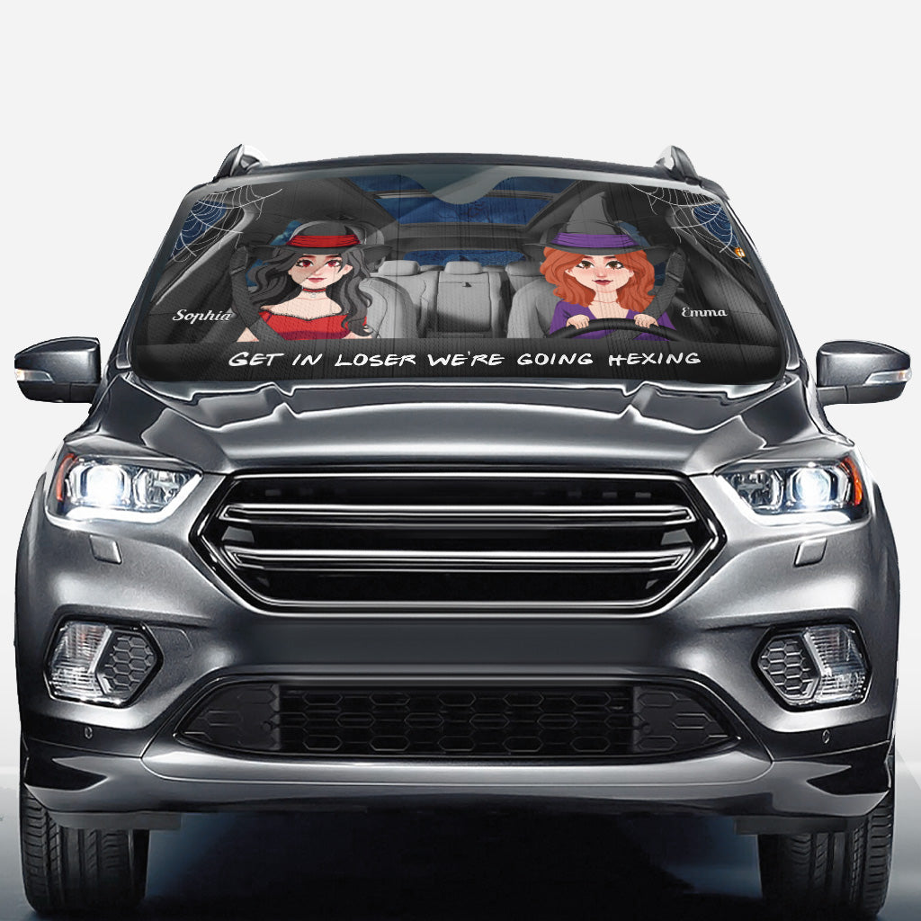 Get In Loser - Personalized Witch Car Sunshade
