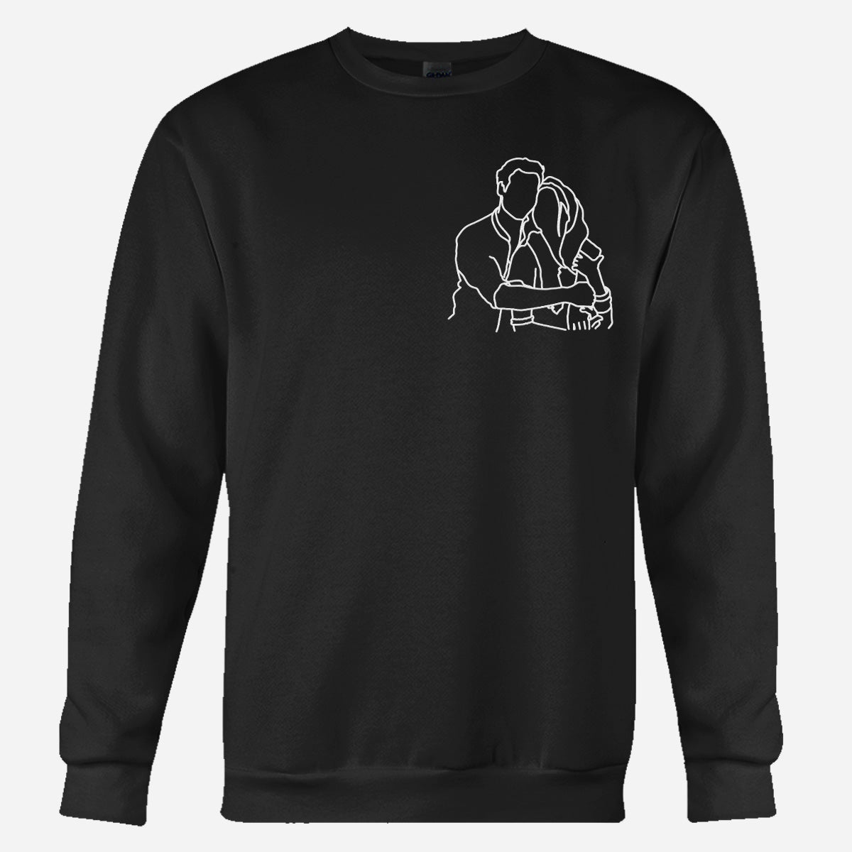 Custom Line Art - Personalized Couple Embroidered Sweater