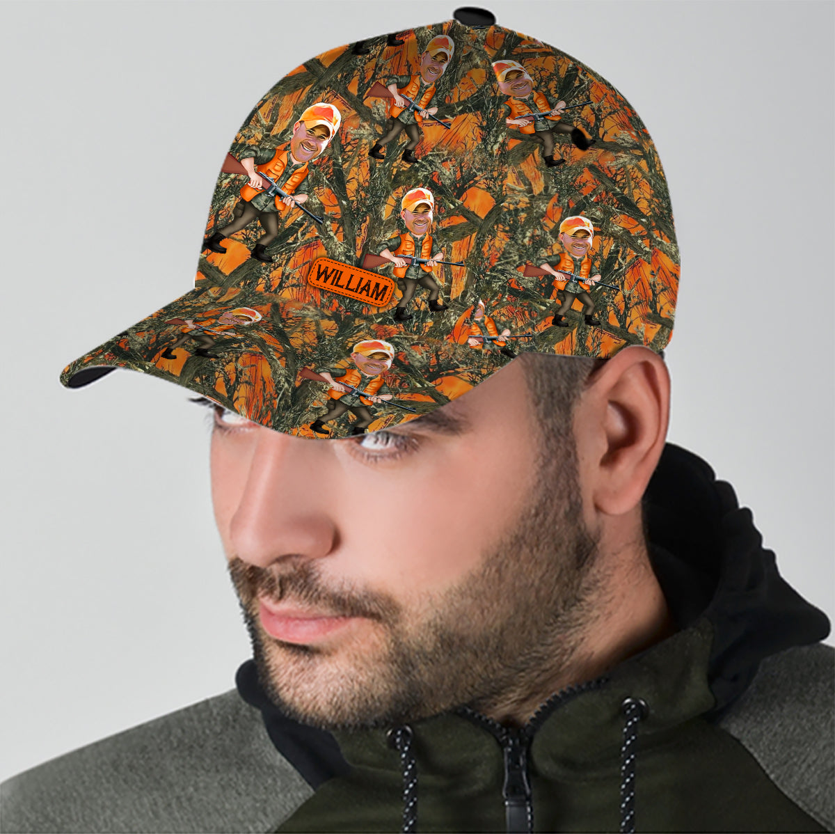 Foto eingefügter Jäger - Personalisierte Jagd-Klassiker-Kappe