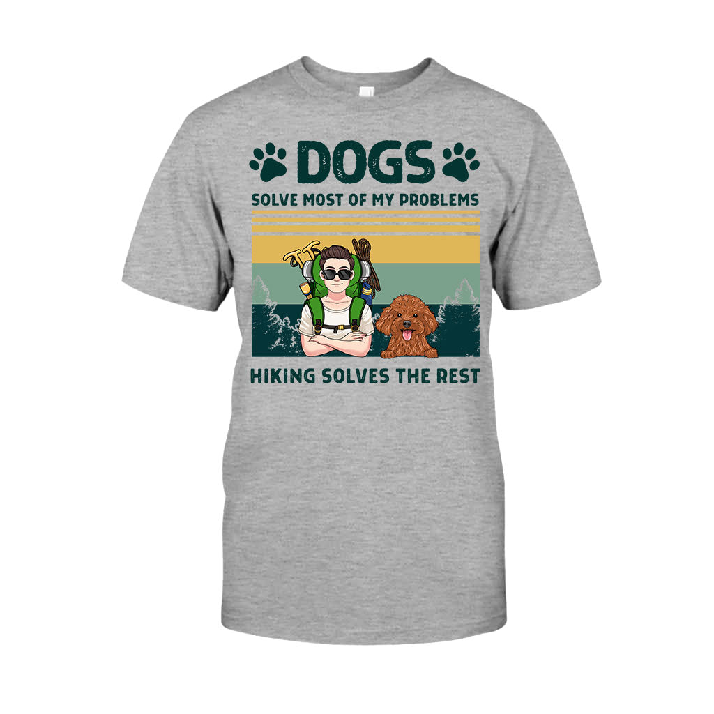 Hunde und Wandern lösen meine Probleme – personalisiertes Wander-T-Shirt & Hoodie