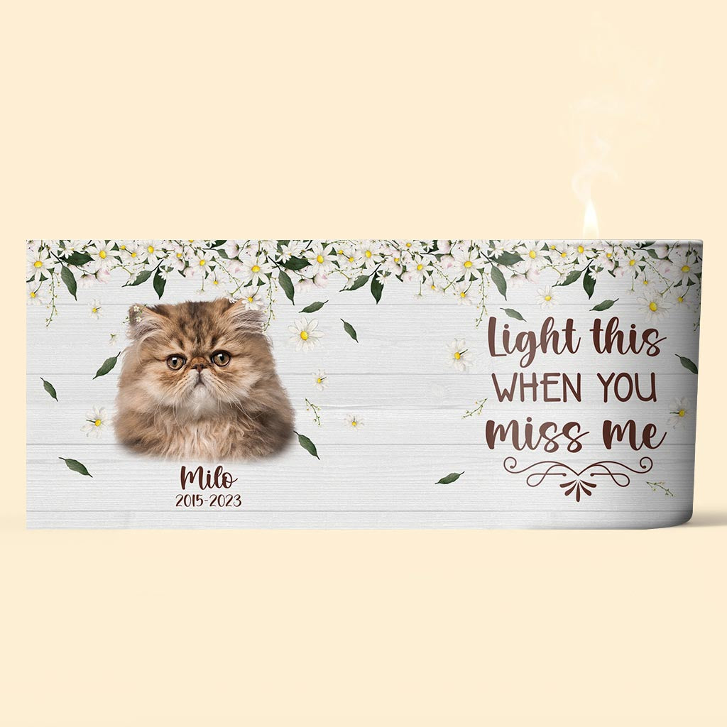 Zünde diese Kerze an, wenn du mich vermisst – Geschenk für Hundebesitzer und Katzenliebhaber – Personalisierte Kerze mit Holzdeckel