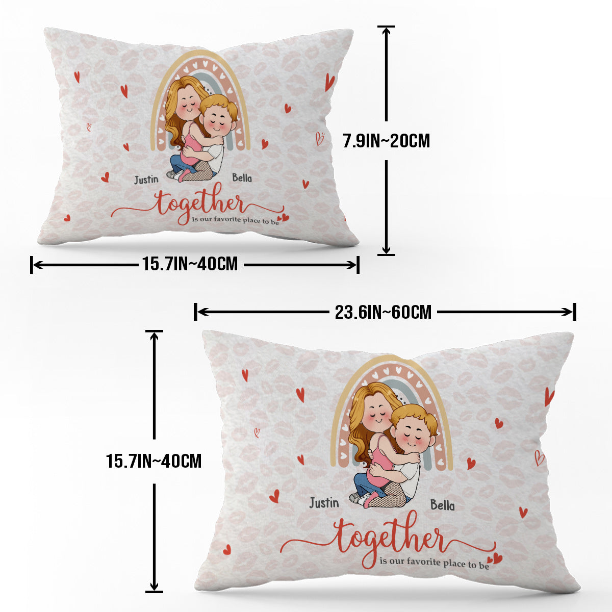 Together Is Our Favorite Place To Be - Personalized Couple Rectangle Pillow Cover
