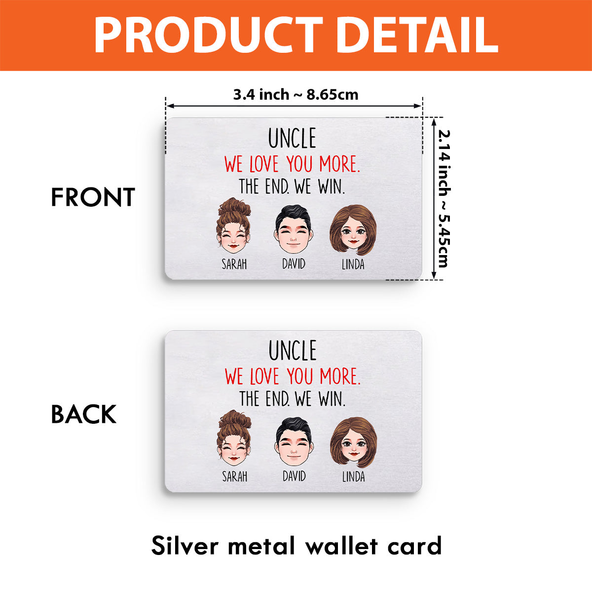 Dad I Love You More - Gift for dad, grandma, grandpa, mom, uncle, aunt, friend, brother, sister - Personalized Wallet Insert Card