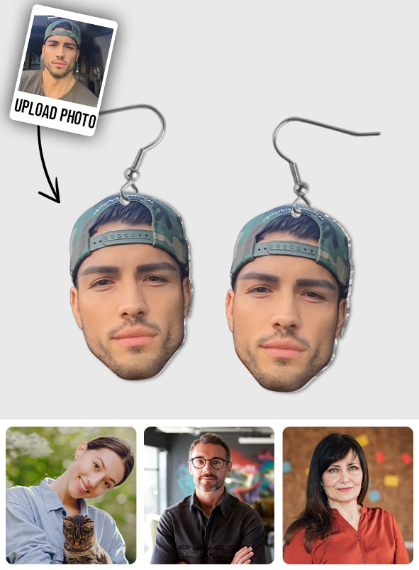 Personalized Photo Earrings - gift for wife, girlfriend, wife - Personalized Earrings