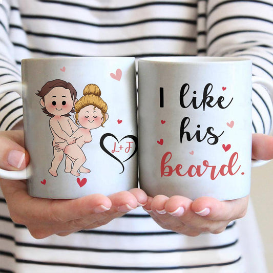 I Like His Beard I Like Her Butt - Personalized Couple Mug