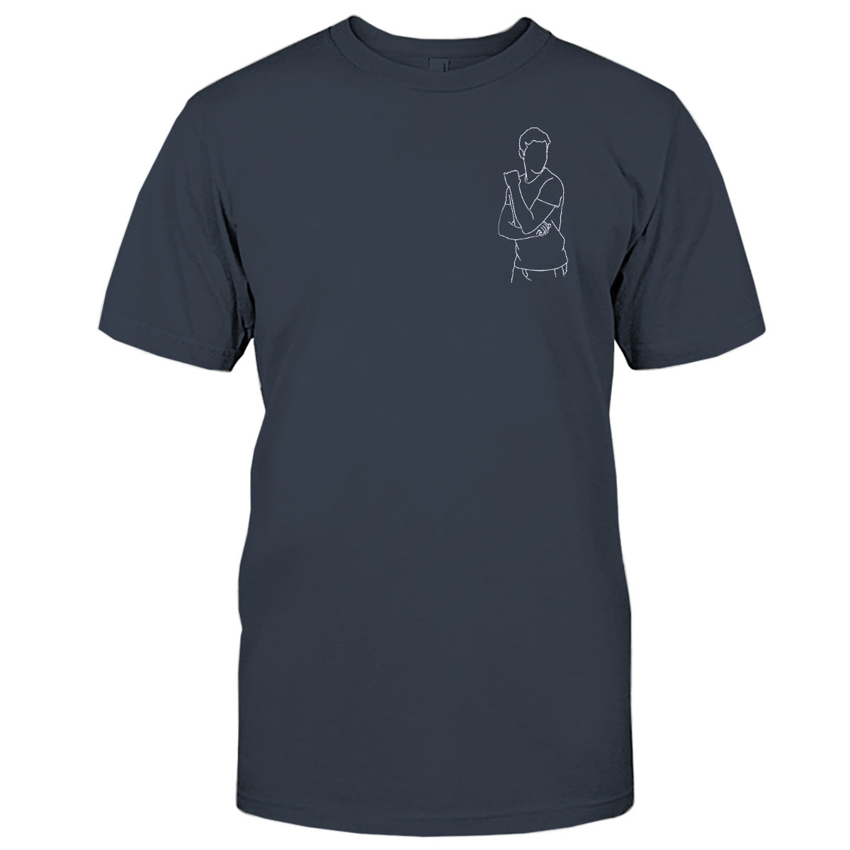 T-shirt brodé personnalisé pour petit-fils - Illustration au trait