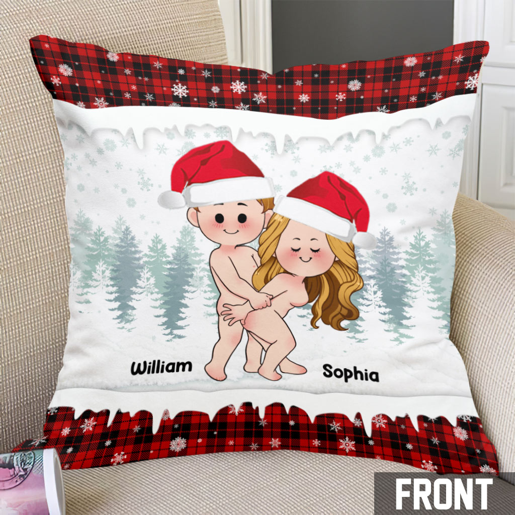 Baby It's Cold Outside - Personalized Couple Throw Pillow