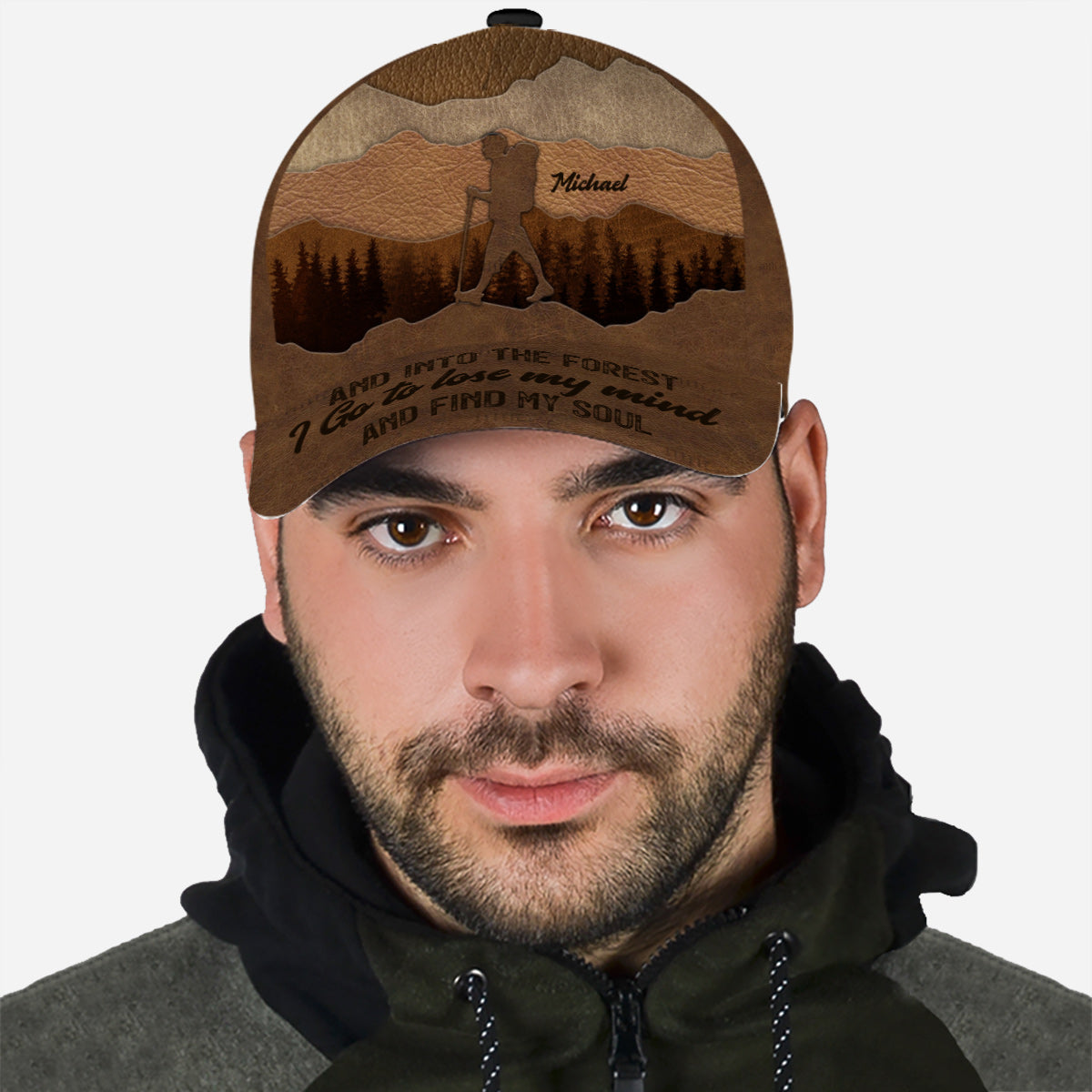 Und hinein in den Wald gehe ich - Personalisierte klassische Wanderkappe