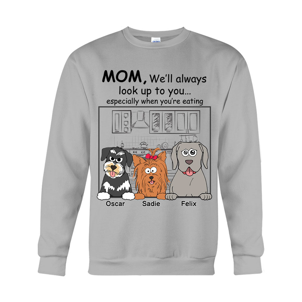 Ich werde immer zu dir aufschauen – personalisiertes Hunde-T-Shirt und Hoodie