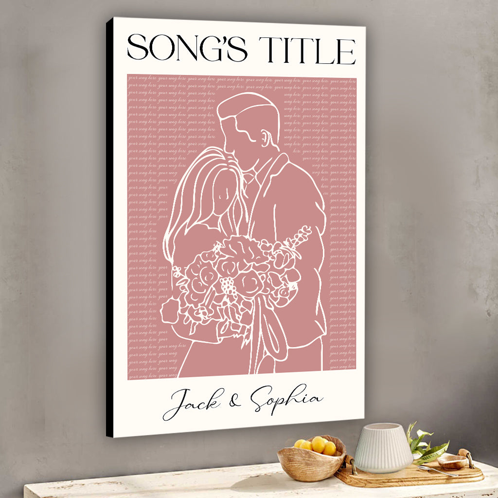 Wedding Song Lyrics Print - Personalized Husband And Wife Canvas And Poster