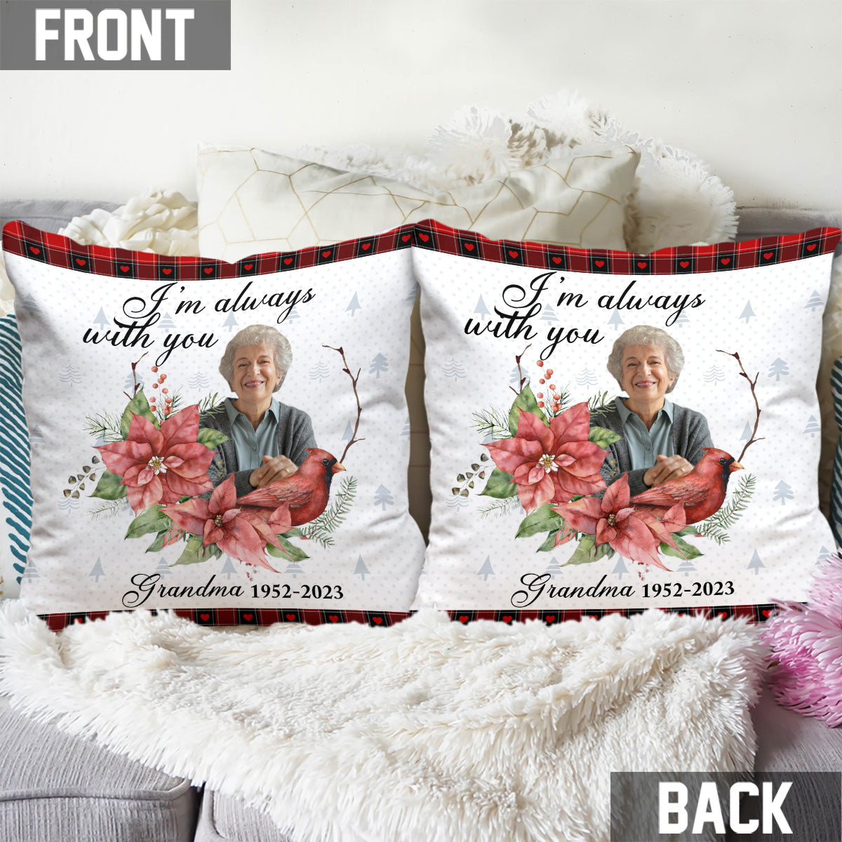 I'm Always With You - Memorial gift for loss of - Personalized Throw Pillow