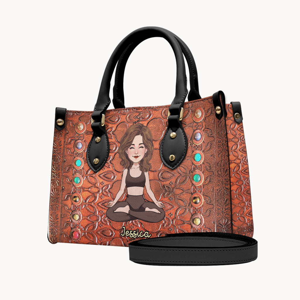 Namaste - Sac à main en cuir de yoga personnalisé