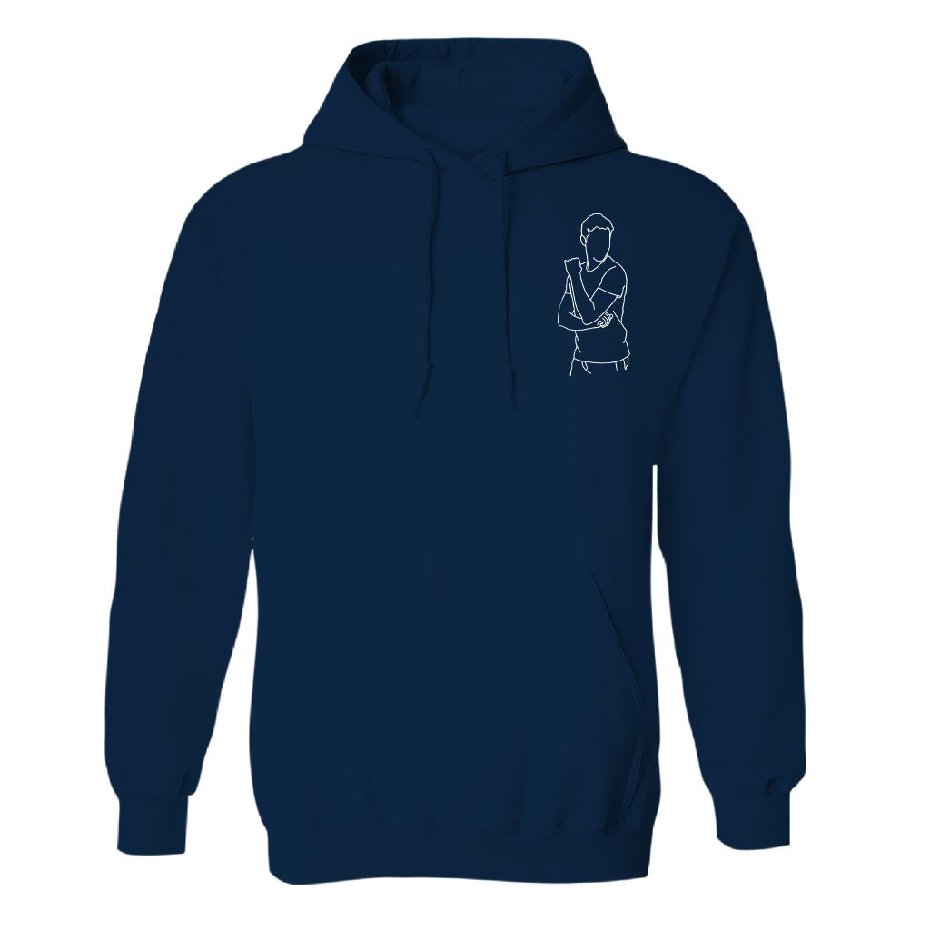 Custom Line Art - Personalized grandson Embroidered Hoodie