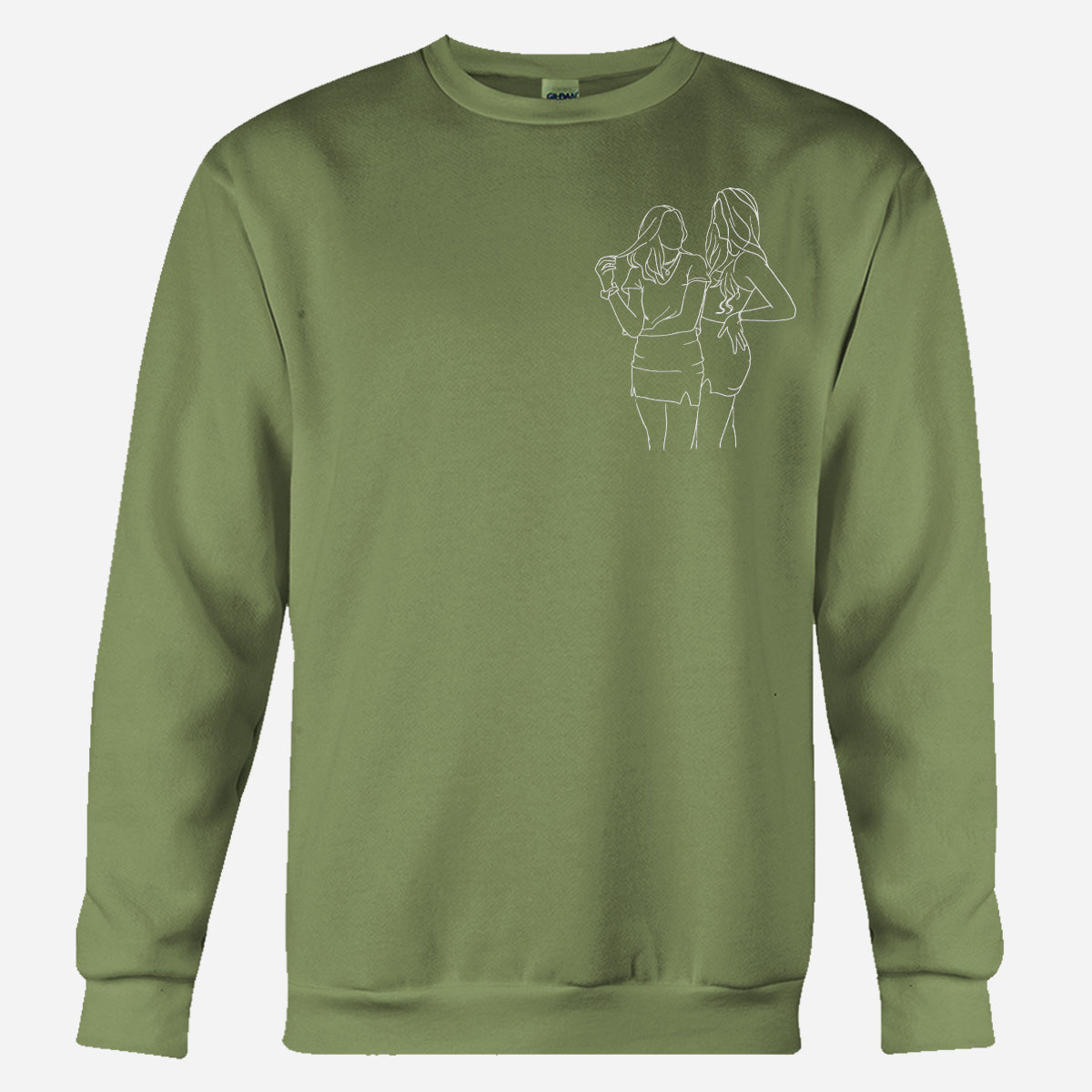 Custom Line Art - Personalized granddaughter Embroidered Sweater