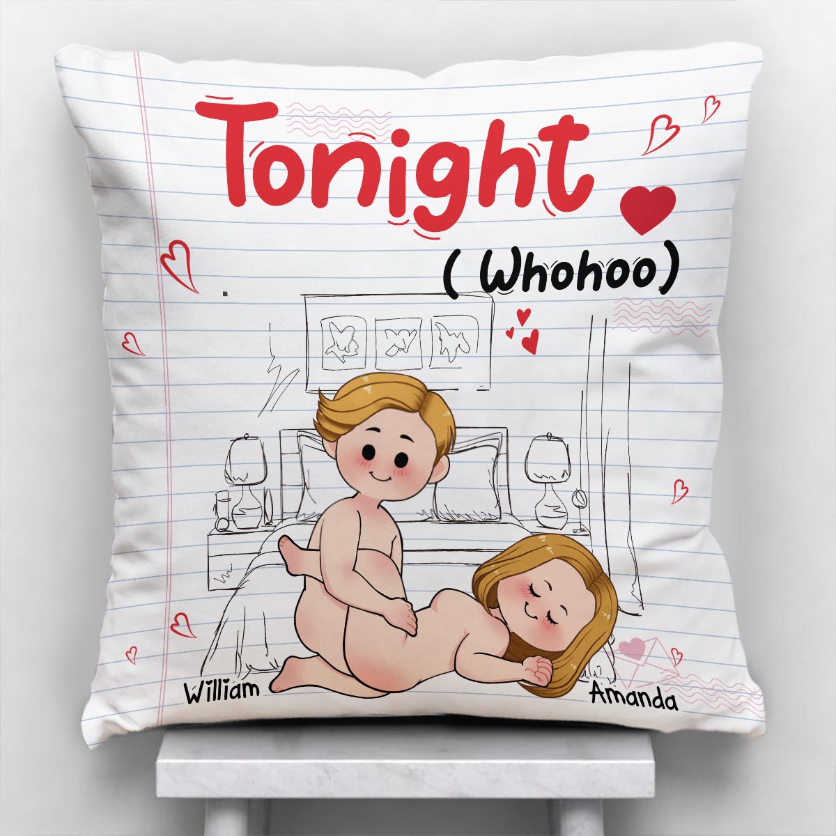Tonight - Personalized Couple Throw Pillow