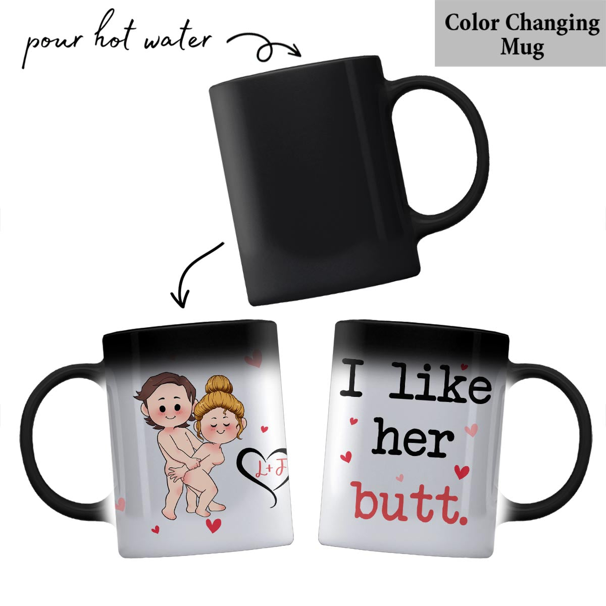 I Like His Beard I Like Her Butt - Personalized Couple Mug