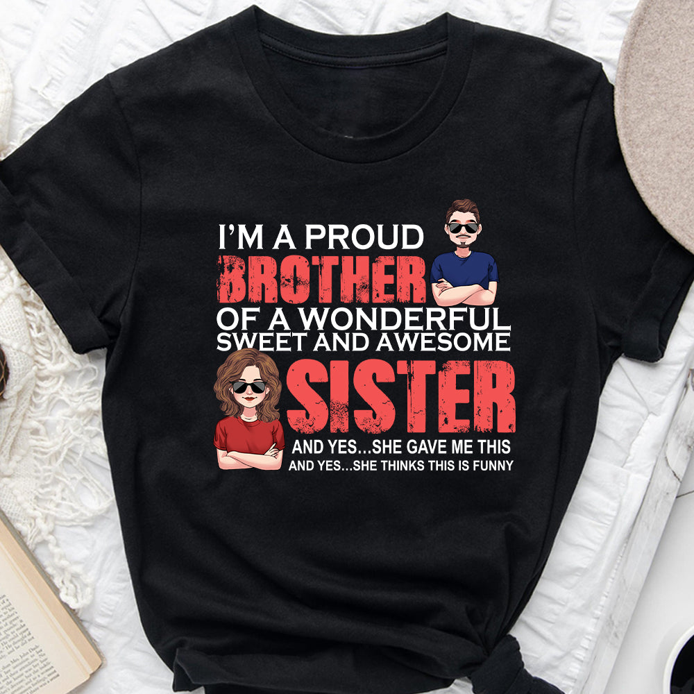 Je suis un frère fier - T-shirt et sweat à capuche personnalisés pour frères et sœurs
