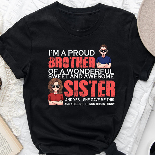 Ich bin ein stolzer Bruder – personalisiertes Geschwister-T-Shirt & Hoodie