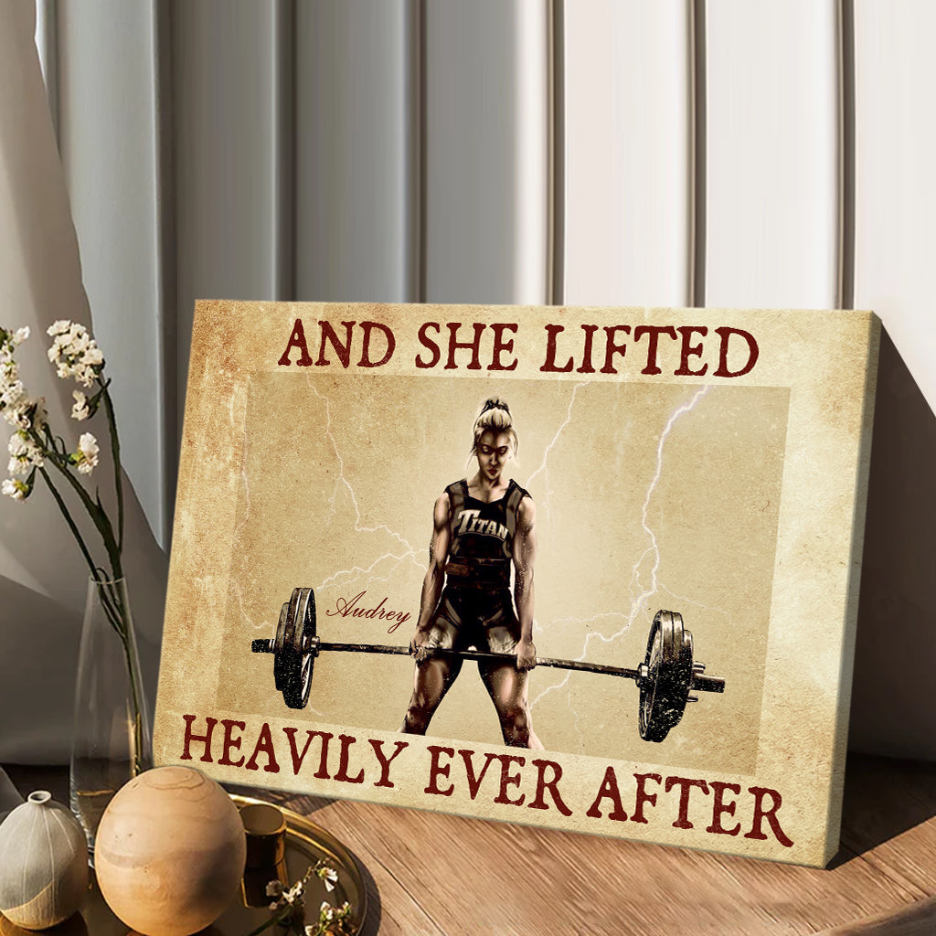 Und sie hob schwer bis an ihr Lebensende – Personalisierte Fitness-Leinwand und Poster