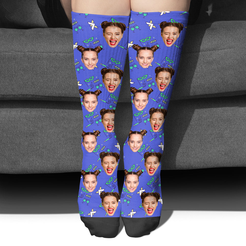 Individuelles Gesichtsmuster für Partys – Personalisierte Geschwistersocken