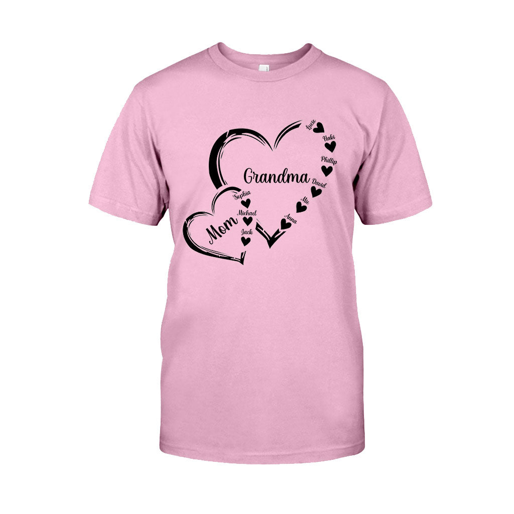 Grandma/Mom/Nana Heart - Personalized Grandma T-shirt And Hoodie