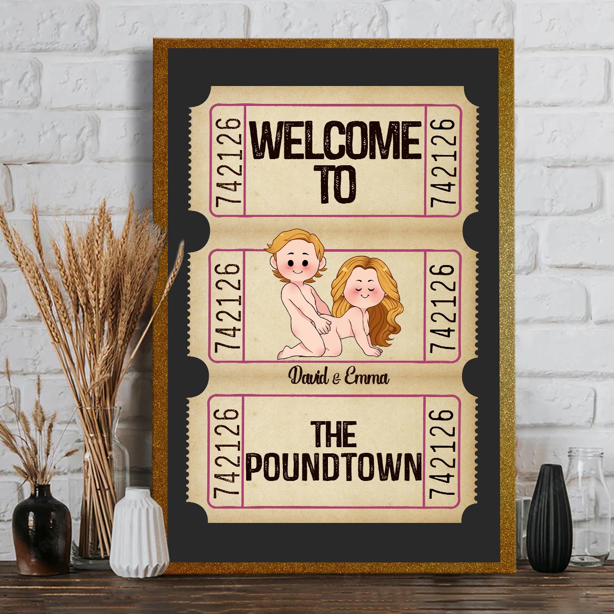 Welcome To The Poundtown Inappropriate Adult - Personalized Couple Canvas And Poster