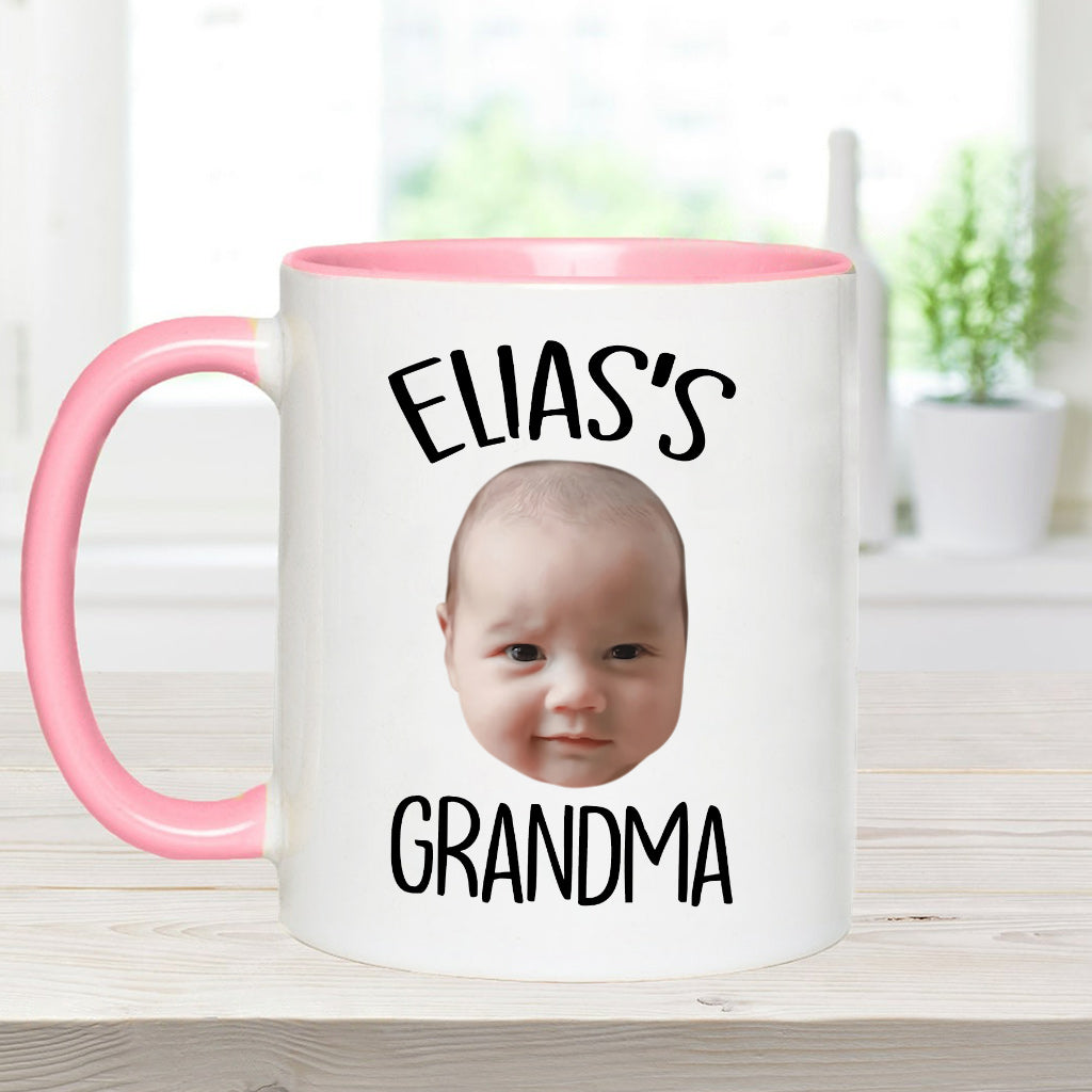 Individuell gestaltete Tasse mit Baby-/Kindergesicht – personalisierte Tasse mit Neugeborenen-Akzent