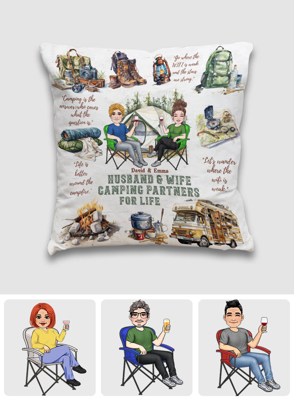 Camping Life - Coussin décoratif de camping personnalisé
