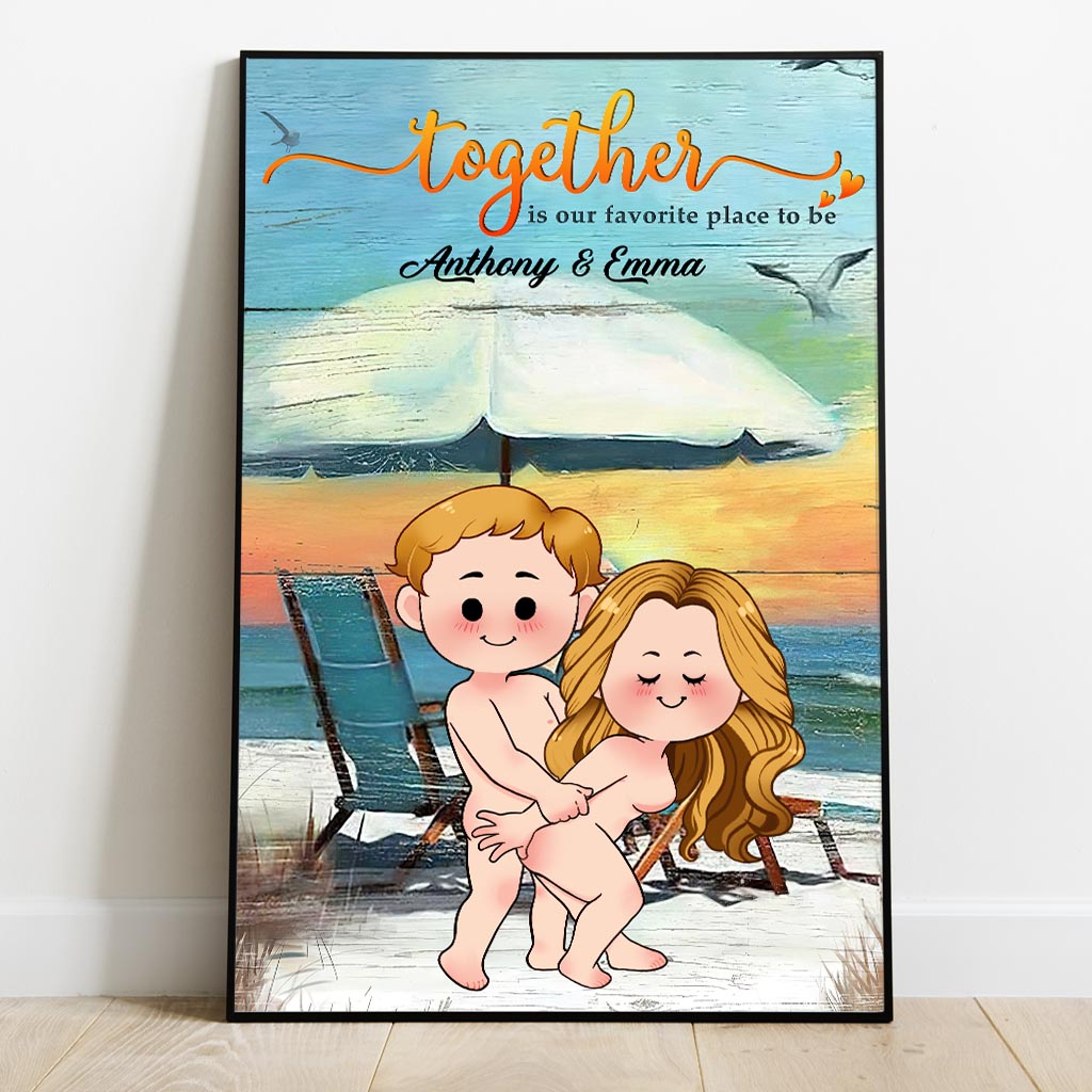 Together Is Our Favorite Place To Be - Personalized Couple Canvas And Poster