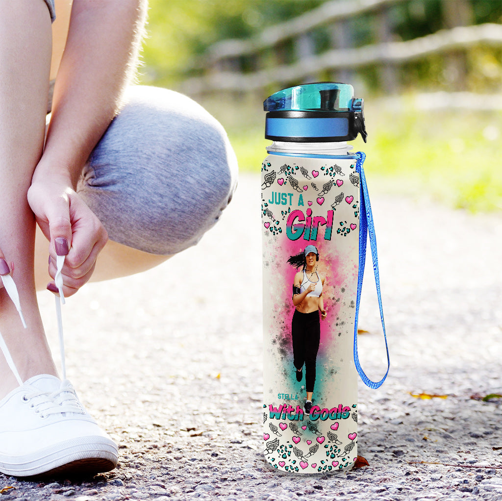 Juste une fille avec des objectifs - Gourde de suivi d'hydratation personnalisée pour la course à pied