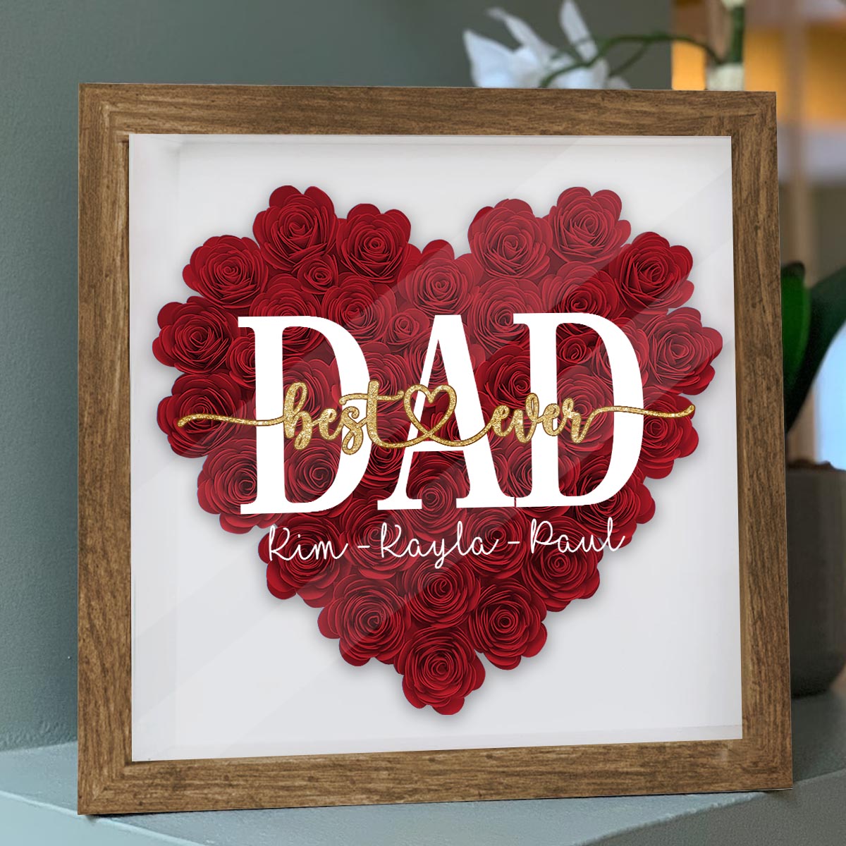 Best Mommy Ever - Gift for mom, grandma, grandpa, dad, aunt, sister - Personalized Flower Shadow Box