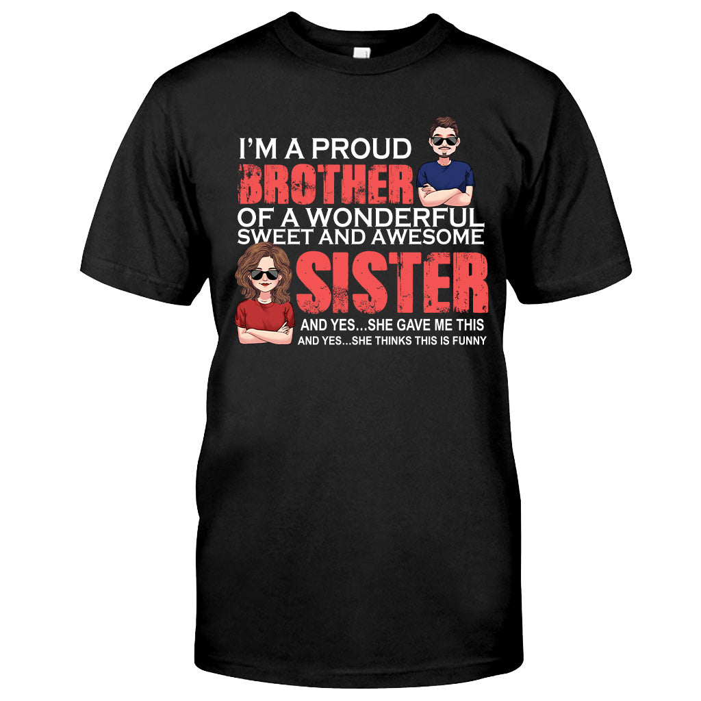 Je suis un frère fier - T-shirt et sweat à capuche personnalisés pour frères et sœurs