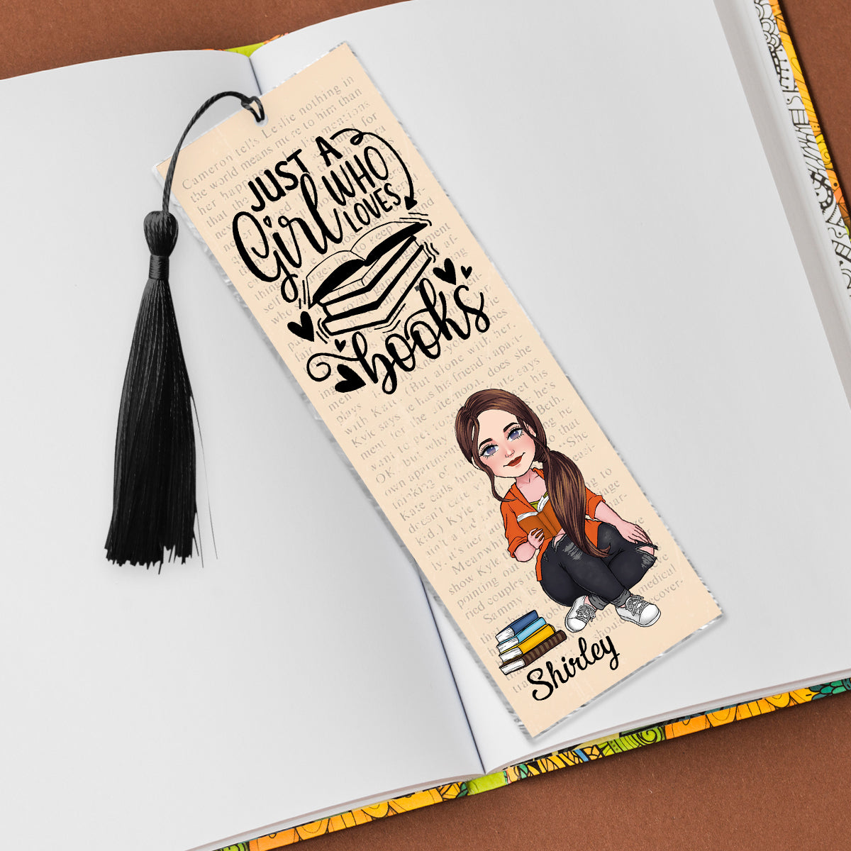 Juste une fille qui aime les livres - Marque-page personnalisé (Imprimé recto verso)