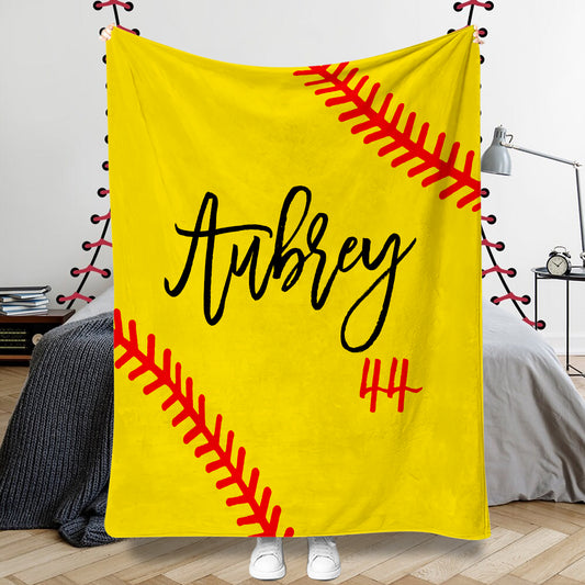 Softball-Fans – Personalisierte Softball-Decke