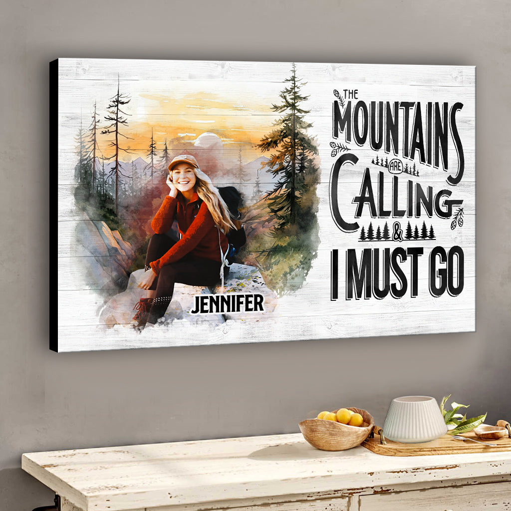 La montagne m'appelle - Toile et affiche de randonnée personnalisées