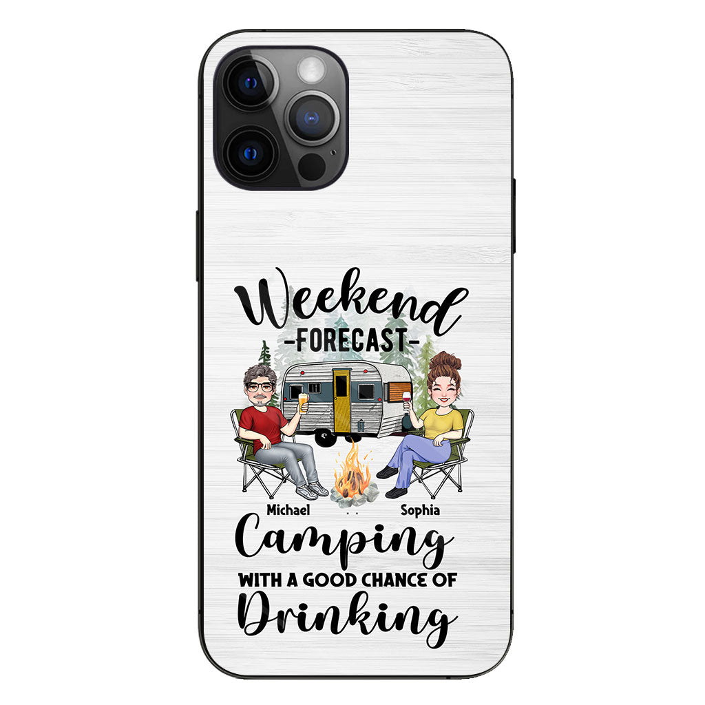 Prévisions du week-end - Étui de téléphone transparent personnalisé pour le camping