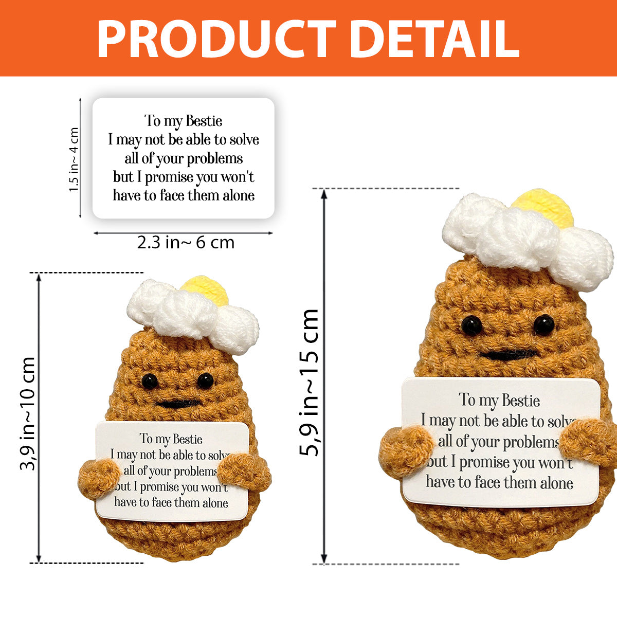 Positive Potato – Geschenk für Freunde – Personalisierte handgestrickte Figur