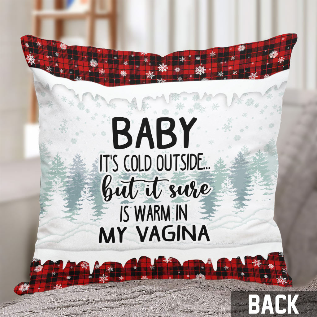 Baby It's Cold Outside - Personalized Couple Throw Pillow