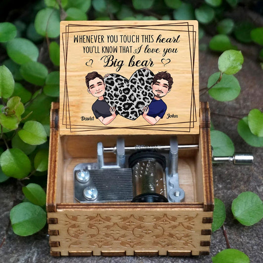 Whenever You Touch This Heart - Gift for mom, grandma, grandpa, daughter, son, granddaughter, grandson, wife, husband, dad, aunt, uncle, sister, brother - Personalized Hand Crank Music Box