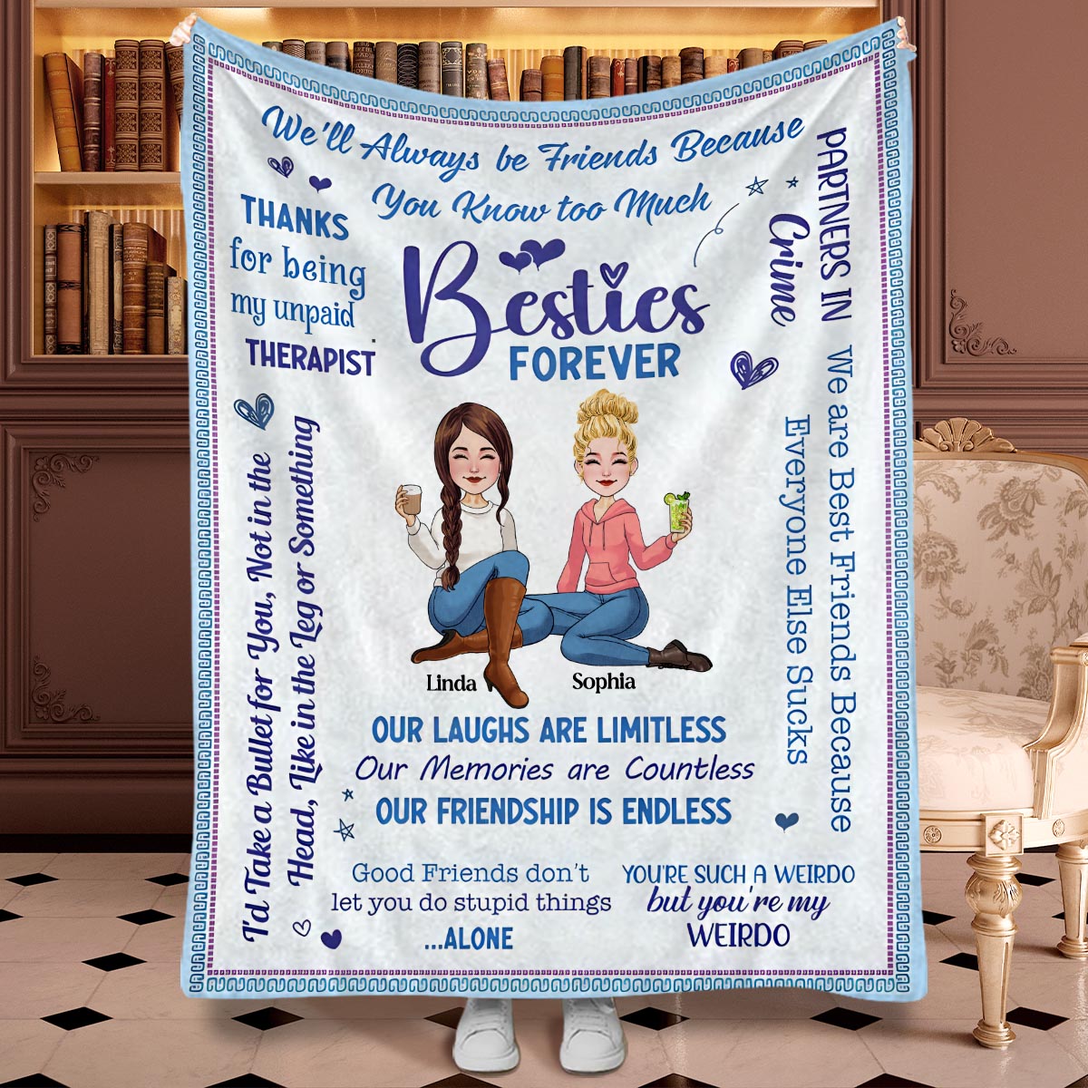 Meilleures amies pour toujours - Couverture personnalisée pour meilleures amies