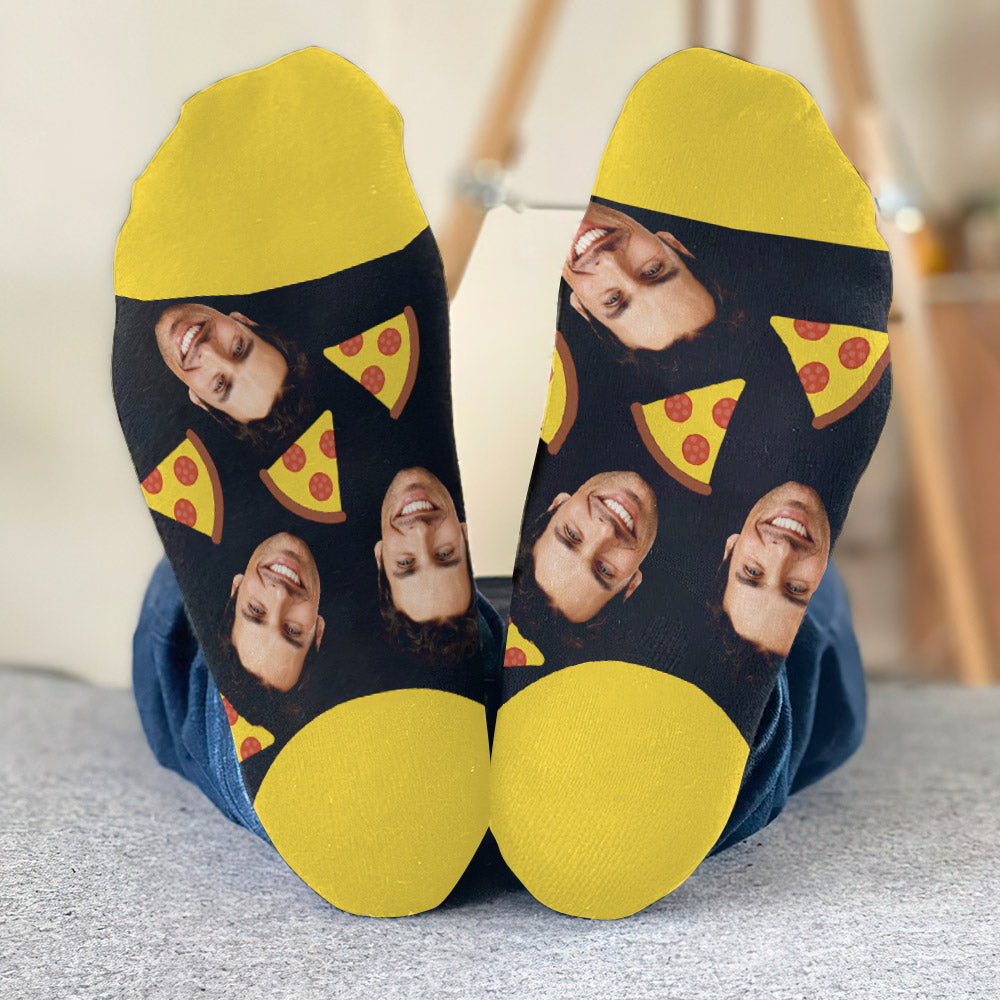 Lustiges Symbolmuster – Personalisierte Socken für Stiefväter
